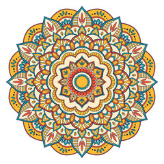 Ethnic ornamental mandala. Decorative design element. Hand drawn vector illustration