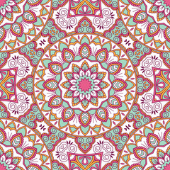 Hand drawn ornamental seamless pattern. Vector Illustration