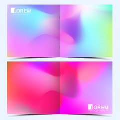 Modern vector template for square brochure, leaflet, flyer, cover, catalog, magazine, annual report. Abstract fluid 3d shapes vector trendy liquid colors background. Colored fluid graphic composition