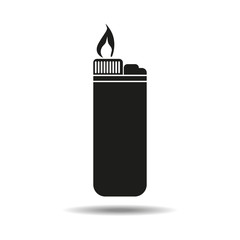 Lighter. Icon. Isolated on white background. Smoking. For your design.