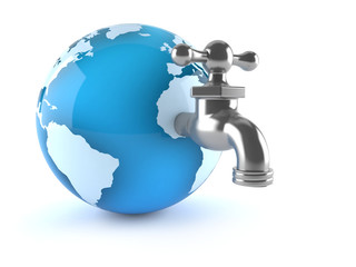 Globe with faucet