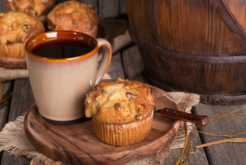 Banana Nut Muffin and Cup of Coffee