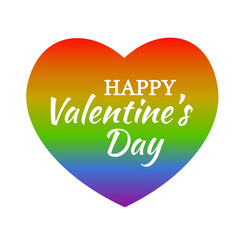 Inspirational quote on rainbow heart.