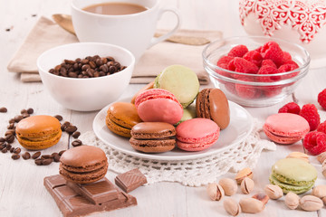Colorful macarons. 