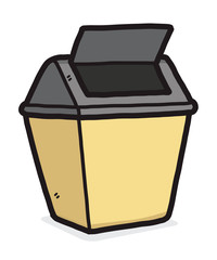 bin / cartoon vector and illustration, hand drawn style, isolated on white background.