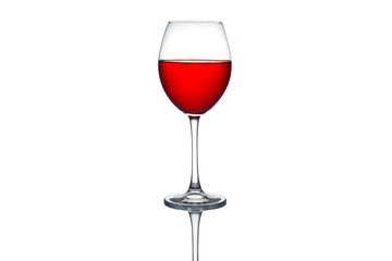 red wine goblet on isolated white background composition photography