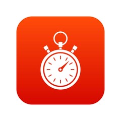 Stopwatch icon digital red