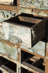 Fototapeta na wymiar Old wooden cracked storage