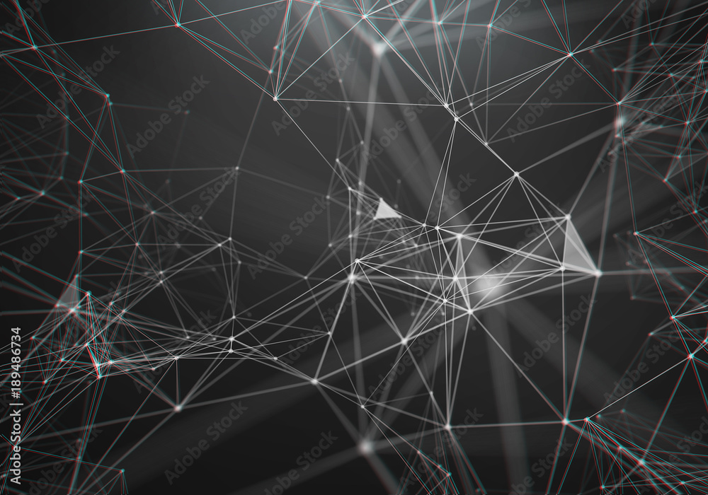 Poster big data visualization. background 3d .big data connection background. cyber technology ai tech wire