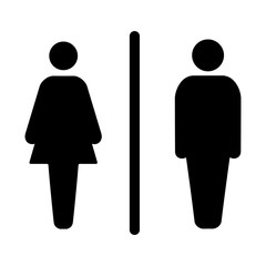 Знак мужской и женский туалет. Векторная иллюстрация.