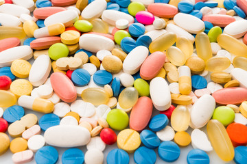 Fototapeta na wymiar different medicine drugs, pills, tablets. pharmaceutical medicine pills