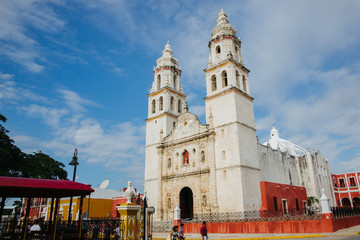 Cathedral in Campeche Mexico 