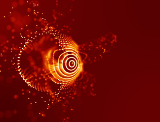 Background 3d grid. Ai tech wire network futuristic wireframe. Artificial intelligence . Cyber security background  illustration