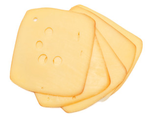 swiss cheese or cheddar on white background