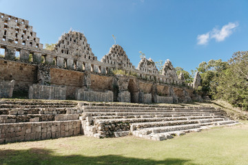 Fototapeta na wymiar mayan ruin in Uxmal Mexico