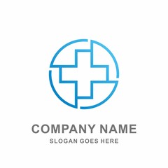 Obraz premium Medical Pharmacy Healthcare Geometric Cross Hospital Clinic Wellness Business Company Stock Vector Logo Design Template