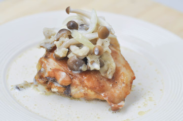 chicken steak with white sauce