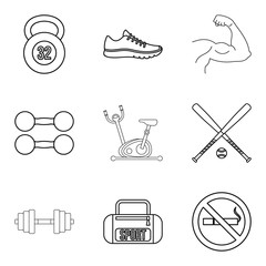 Preparation process icons set, outline style