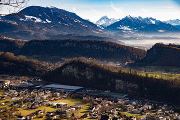 Fototapeta na wymiar Feldkirch von oben Richtung Süden