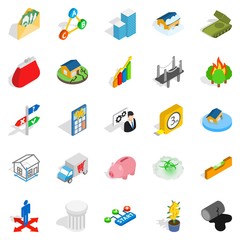 Feedback icons set, isometric style