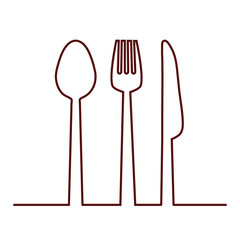 Fork, knife and spoon icon. Cutlery and menu, stock vector illustration