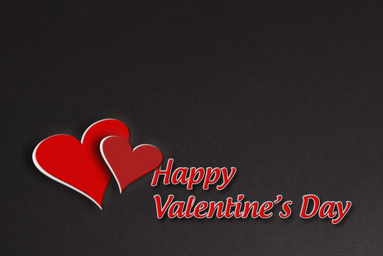 Romantic illustration card valentine day black background