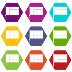 Flag icon set color hexahedron
