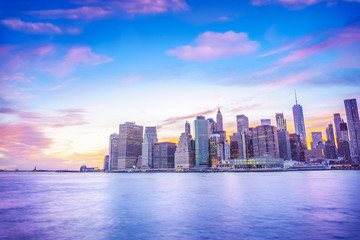Fototapeta na wymiar New York city skyline, Lower Manhattan, New York, United States of America.