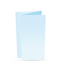 blue trifold leaflet
