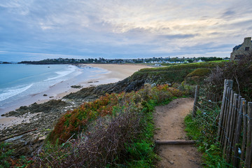 Longchamp Beach between la pointe de la Garde Guerin and Decolle Coastline, ille-et-vilaine, Brittany         
