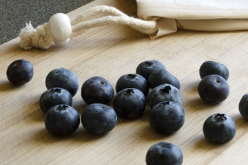 Blueberries on a wooden background