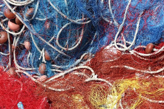 Fishing nets background