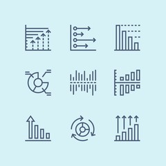 Outline Data analysis, chart, diagram vector simple icons for web and mobile design pack 4