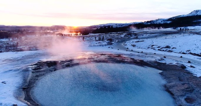 geyser en vue a&eacute;rienne