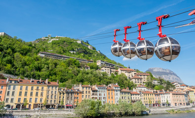 Grenoble-Bastille cable car in France © jeafish