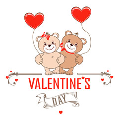 Teddy bears with hearts