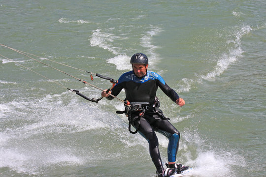 kitesurfer riding