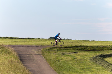 cyclists on a bikeway in south german rural countryside © rudolfgeiger