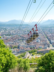 Grenoble-Bastille cable car in France © jeafish