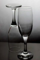 still life with glasses on dark gray background
