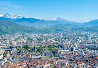 Obraz premium Cityscape view of Grenoble, France