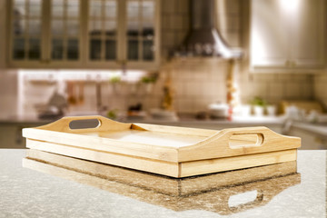 desk of free space and kitchen place 