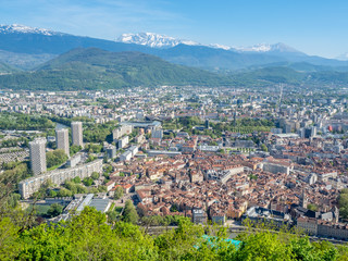 Fototapeta premium Cityscape view of Grenoble, France