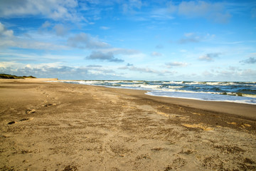 Fototapeta na wymiar Strand der Ostsee in Ustka, Polen