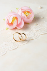 Fototapeta na wymiar Background with wedding rings