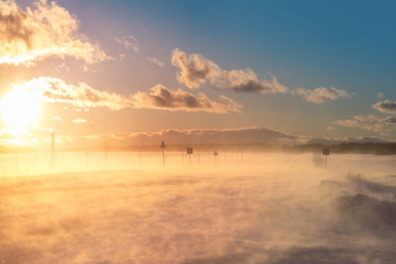 Naklejka premium Picture with a blizzard.