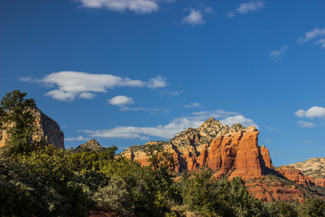 Fototapeta na wymiar Red Rock Cliff In Arizona High Desert