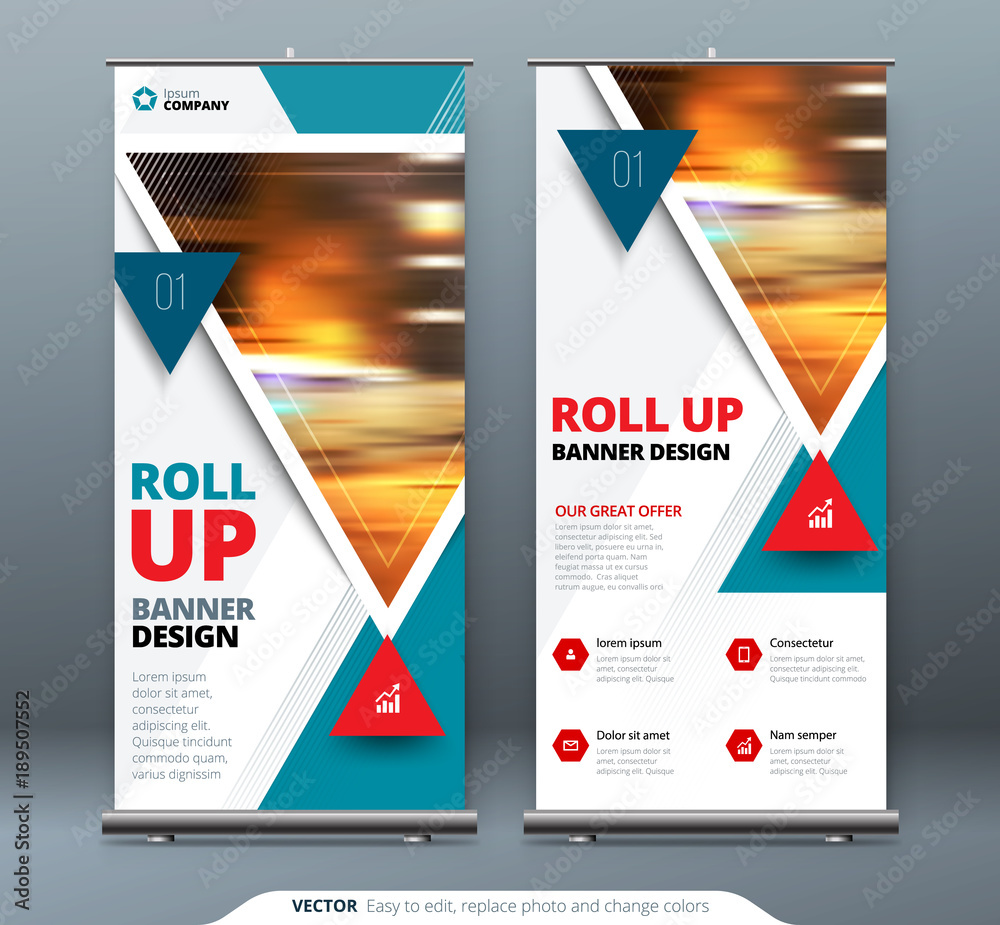 Canvas Prints business roll up banner stand. presentation concept. abstract modern roll up background. vertical ro
