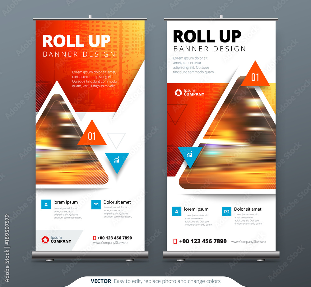Canvas Prints business roll up banner stand. presentation concept. abstract modern roll up background. vertical ro