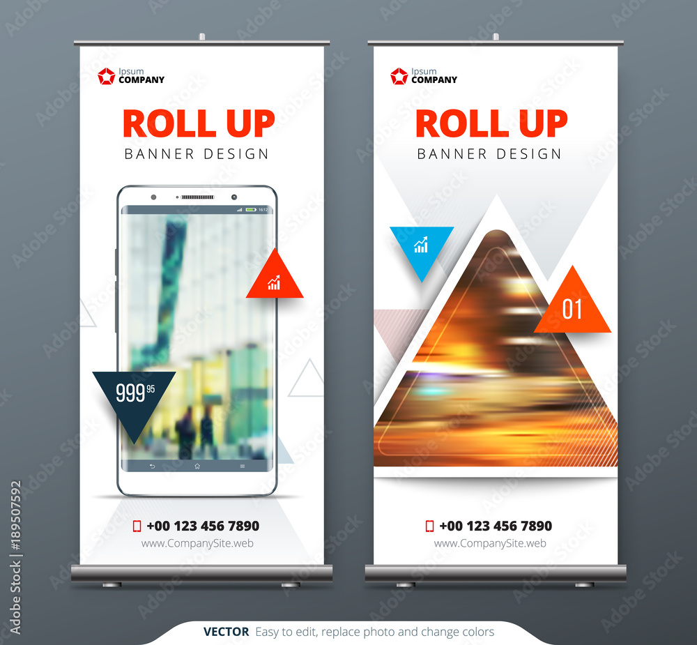 Canvas Prints business roll up banner stand. presentation concept. abstract modern roll up background. vertical ro
